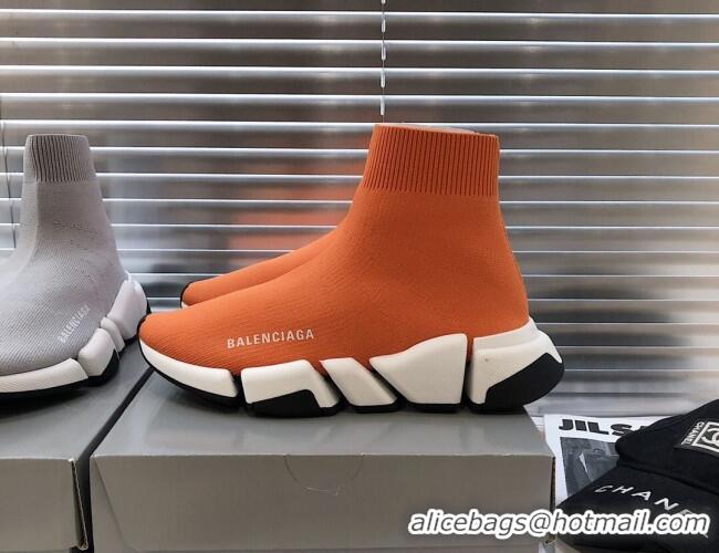 Best Quality Balenciaga Speed 2.0 Knit Sock Boot Sneakers 082910 Orange