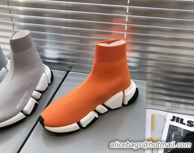 Best Quality Balenciaga Speed 2.0 Knit Sock Boot Sneakers 082910 Orange