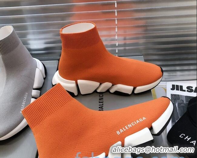 Best Quality Balenciaga Speed 2.0 Knit Sock Boot Sneakers 082910 Orange