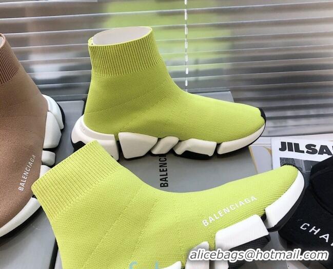 Cheap Design Balenciaga Speed 2.0 Knit Sock Boot Sneakers 082910 Green