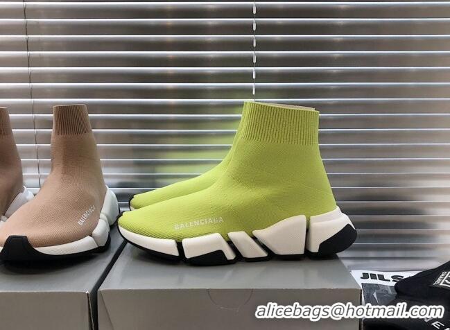 Cheap Design Balenciaga Speed 2.0 Knit Sock Boot Sneakers 082910 Green