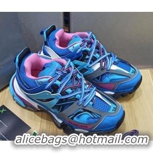 Best Luxury Balenciaga Track 3.0 Tess Trainer Sneakers 090186 Blue/Pink