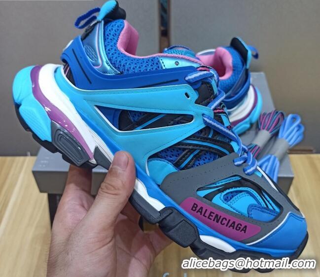 Best Luxury Balenciaga Track 3.0 Tess Trainer Sneakers 090186 Blue/Pink