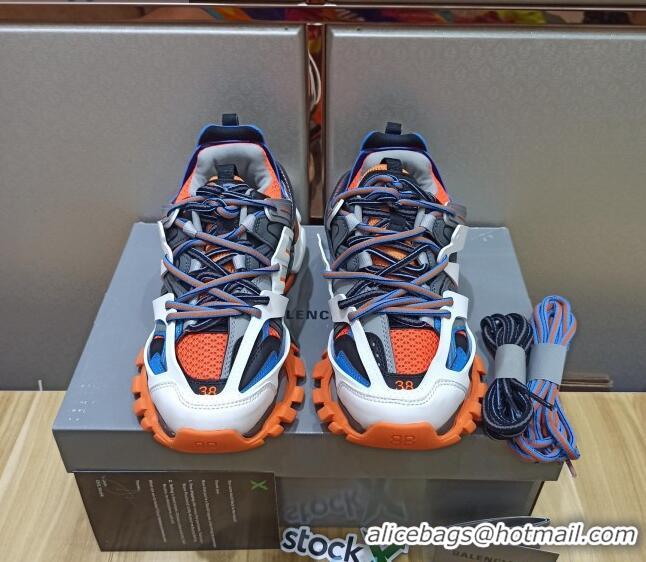 Good Product Balenciaga Track 3.0 Tess Trainer Sneakers 090186 White/Orange/Blue