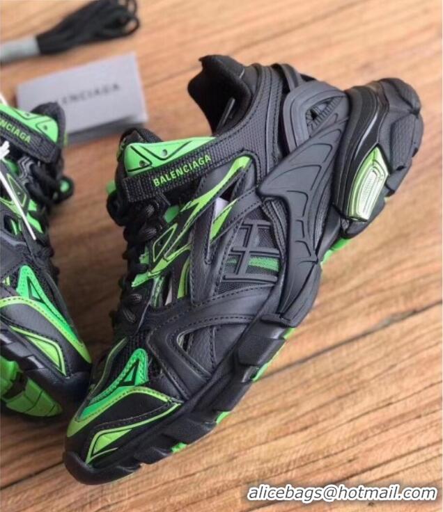 Sophisticated Balenciaga Track 4.0 Tess Trainer Sneakers 8090261 Black/Green