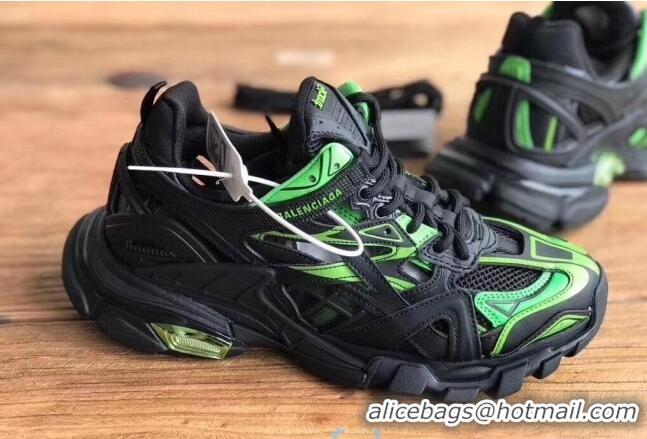 Sophisticated Balenciaga Track 4.0 Tess Trainer Sneakers 8090261 Black/Green