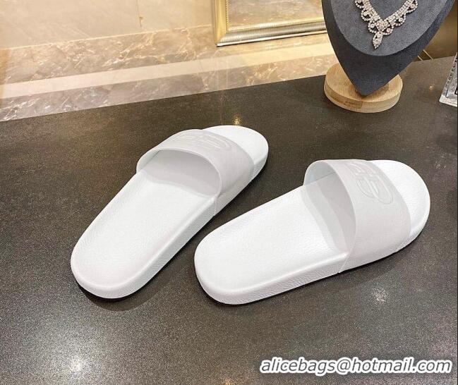 Most Popular Balenciaga BB Slide Sandals 120372 All White 