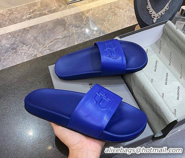 Pretty Style Balenciaga BB Slide Sandals 120372 Blue