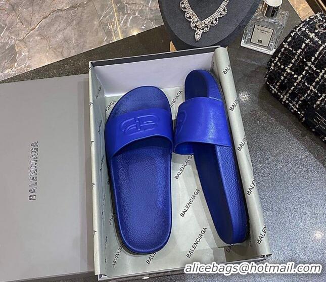 Pretty Style Balenciaga BB Slide Sandals 120372 Blue