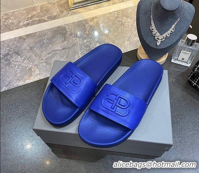 Pretty Style Balenciaga BB Slide Sandals 120372 Blue