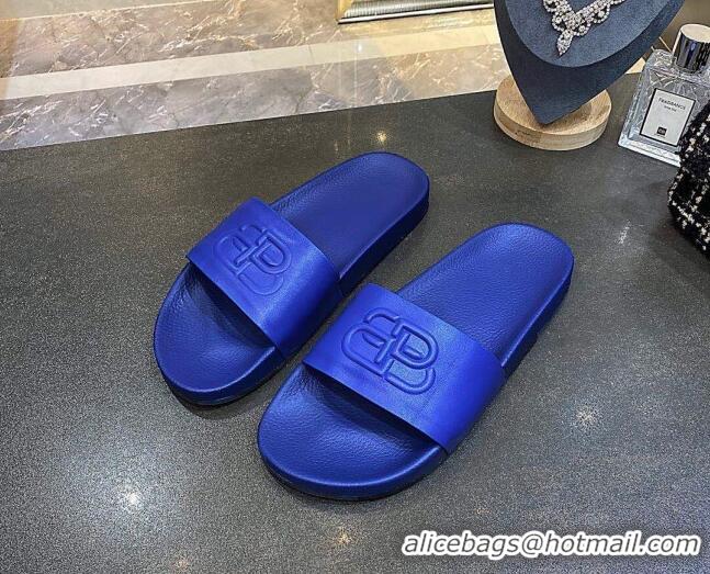 Pretty Style Balenciaga BB Slide Sandals 120372 Blue