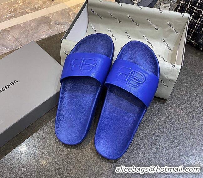 Pretty Style Balenciaga BB Slide Sandals 120372 Blue