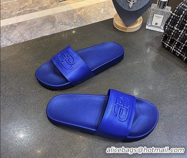 Pretty Style Balenciaga BB Slide Sandals 120372 Blue