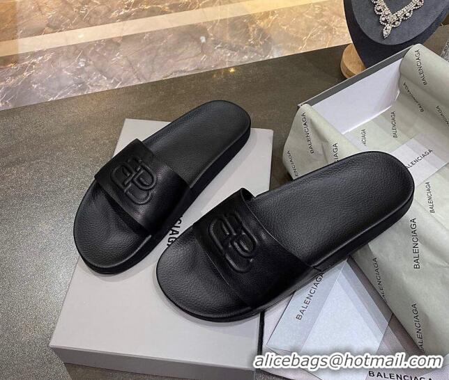 Best Product Balenciaga BB Slide Sandals 120372 All Black