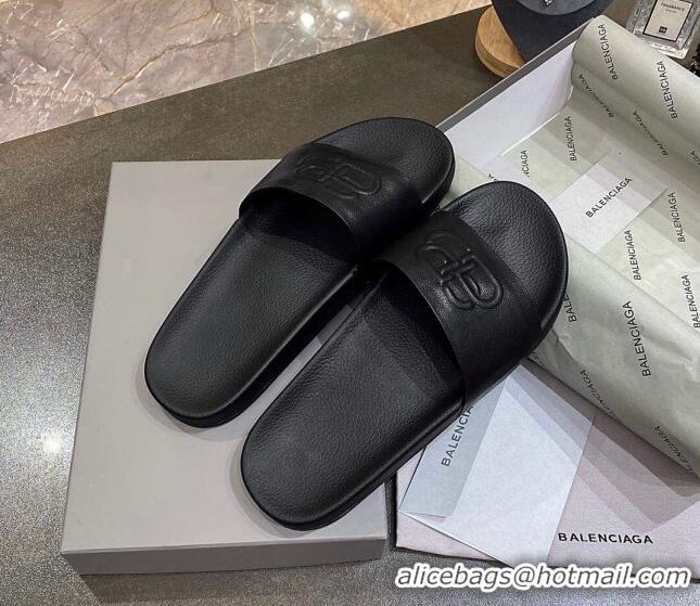 Best Product Balenciaga BB Slide Sandals 120372 All Black