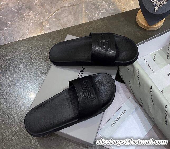 Best Product Balenciaga BB Slide Sandals 120372 All Black