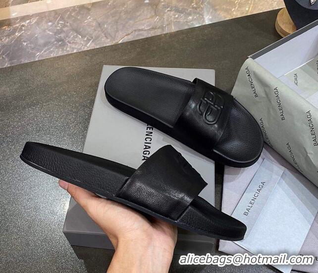 Best Product Balenciaga BB Slide Sandals 120372 All Black