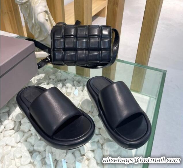 Good Taste Balenciaga Padded Lambskin Slide Sandals 010859 Black