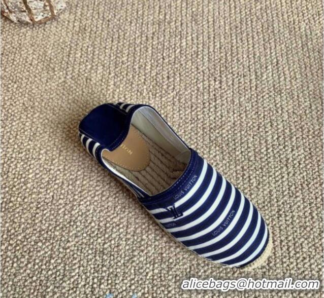 Low Cost Louis Vuitton Bidart Striped Flat Espadrilles 1A5ZPG Blue