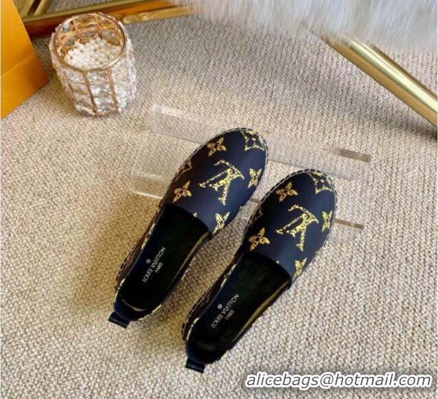 Grade Design Louis Vuitton Starboard Animal Print Monogram Flat Espadrilles 102305 Black/Yellow