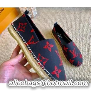 Best Luxury Louis Vuitton Starboard Animal Print Monogram Flat Espadrilles 102306 Blue/Red