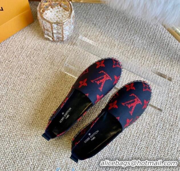 Best Luxury Louis Vuitton Starboard Animal Print Monogram Flat Espadrilles 102306 Blue/Red