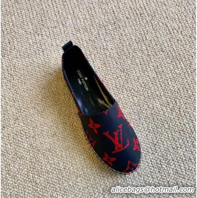 Best Luxury Louis Vuitton Starboard Animal Print Monogram Flat Espadrilles 102306 Blue/Red