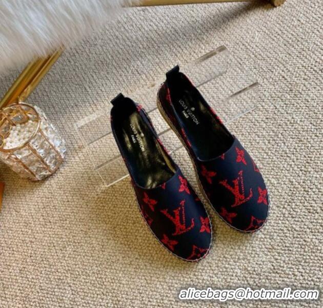 Best Luxury Louis Vuitton Starboard Animal Print Monogram Flat Espadrilles 102306 Blue/Red