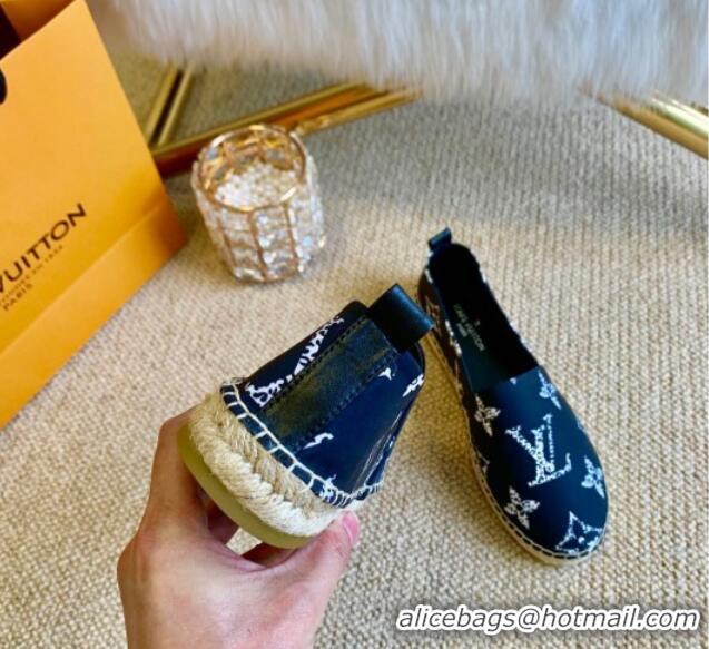 Discount Louis Vuitton Starboard Animal Print Monogram Flat Espadrilles 102307 Blue/White