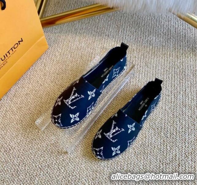 Discount Louis Vuitton Starboard Animal Print Monogram Flat Espadrilles 102307 Blue/White