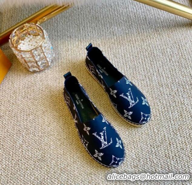 Discount Louis Vuitton Starboard Animal Print Monogram Flat Espadrilles 102307 Blue/White