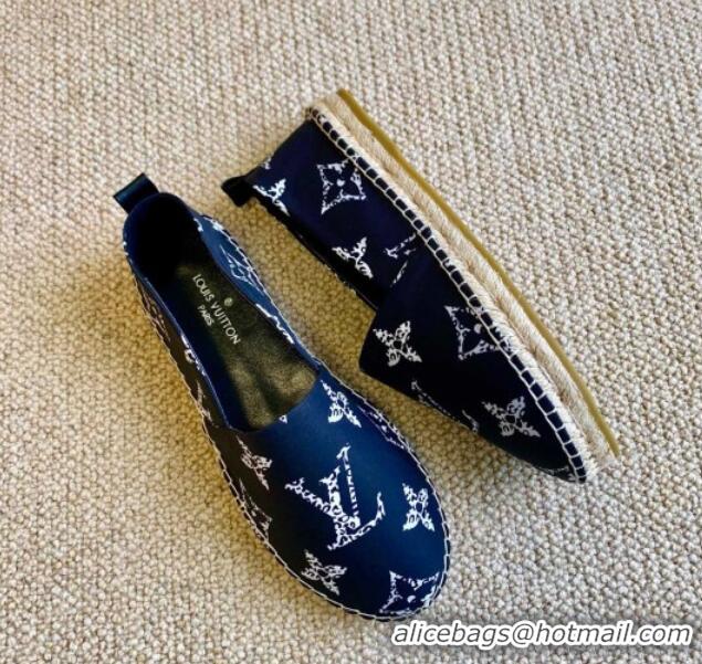 Discount Louis Vuitton Starboard Animal Print Monogram Flat Espadrilles 102307 Blue/White