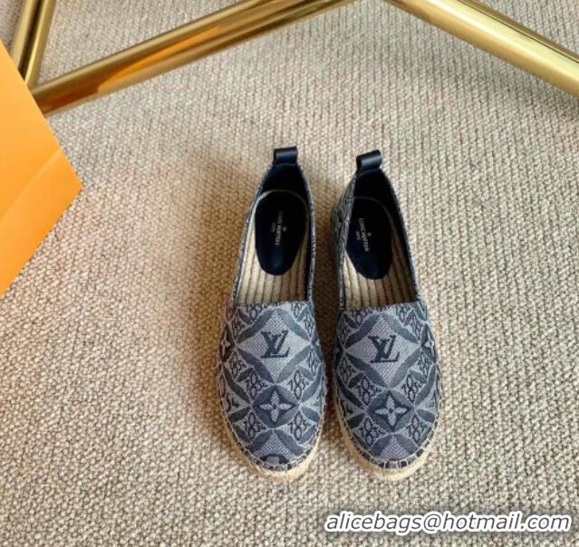 Classic Practical Louis Vuitton Since 1854 Starboard Flat Espadrilles 1A8D4M Grey/Black