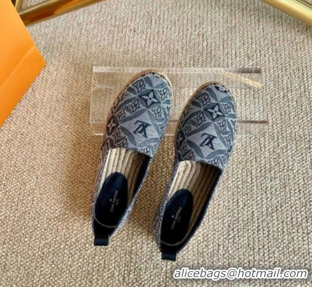 Classic Practical Louis Vuitton Since 1854 Starboard Flat Espadrilles 1A8D4M Grey/Black