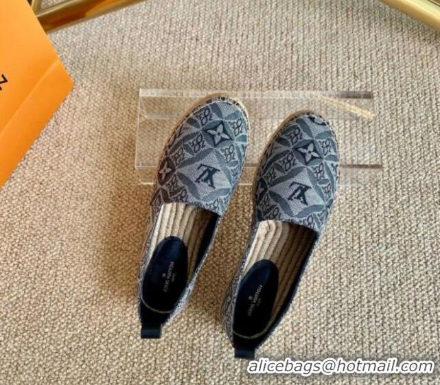 Classic Practical Louis Vuitton Since 1854 Starboard Flat Espadrilles 1A8D4M Grey/Black