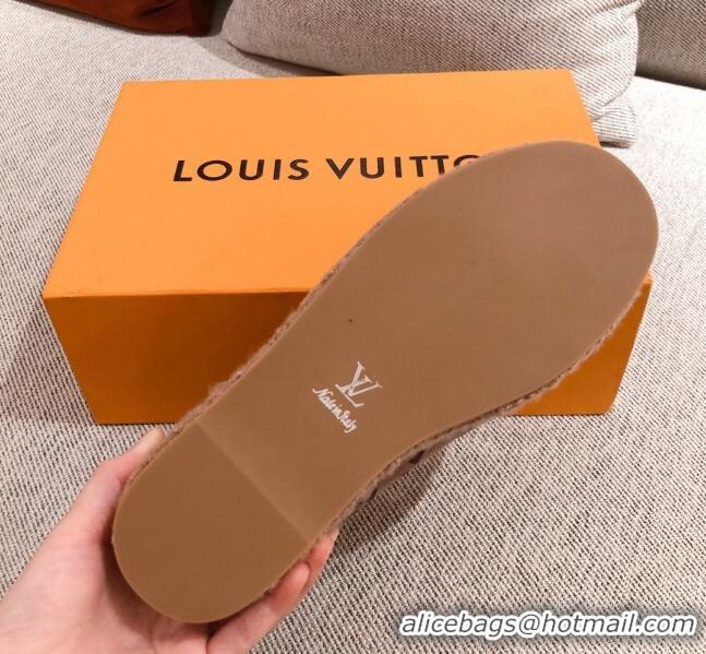 Top Quality Louis Vuitton Frontrow Wool LV Flat Loafers 102408 Light Brown