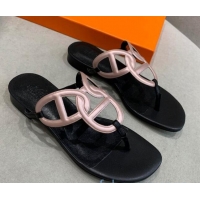 Best Design Hermes Beach Flat Sandals 092316 Pink