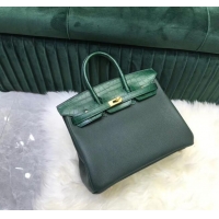 Good Product Hermes Birkin Bag Original Leather crocodile togo HBK2530 blackish green