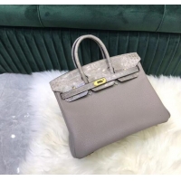 Pretty Style Hermes Birkin Bag Original Leather crocodile togo HBK2530 light gray