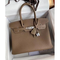 Famous Brand Hermes Birkin Bag Original Togo Leather 17825 Gray