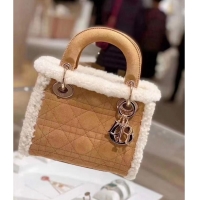 Top Grade MEDIUM DIOR TOTE Camel-Colored Shearling M8820