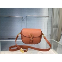 Promotional MEDIUM DIOR BOBBY BAG Dark Tan Grained Calfskin with Whipstitched Seams M9319U