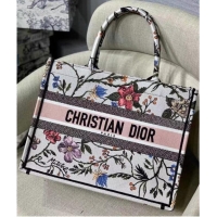 Grade Design SMALL DIOR BOOK TOTE Multicolor Mille Fleurs Embroidery M1296ZW