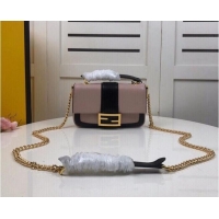 Promotional FENDI MINI BAGUETTE CHAIN Pink and black nappa leather bag 8BS045A