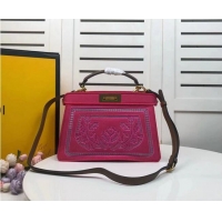 Buy Classic FENDI PEEKABOO ICONIC with rose embroidery decoration F6509