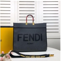 Classic Specials FENDI SUNSHINE LARGE Grey flannel shopper 8BH372