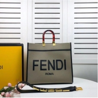 New Luxury FENDI SUNSHINE LARGE flannel shopper 8BH371 green