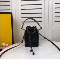 Inexpensive FENDI MON TRESOR black leather mini-bag 8BS010