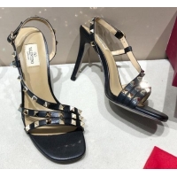 Top Quality Valentino Rockstud Calfskin Sandal 85 mm Heel 073070 Black