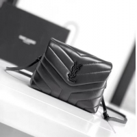 Best Grade SAINT LAURENT LOULOU SMALL IN MATELASSE Y LEATHER 467072 black&OXIDIZED NICKEL HARDWARE